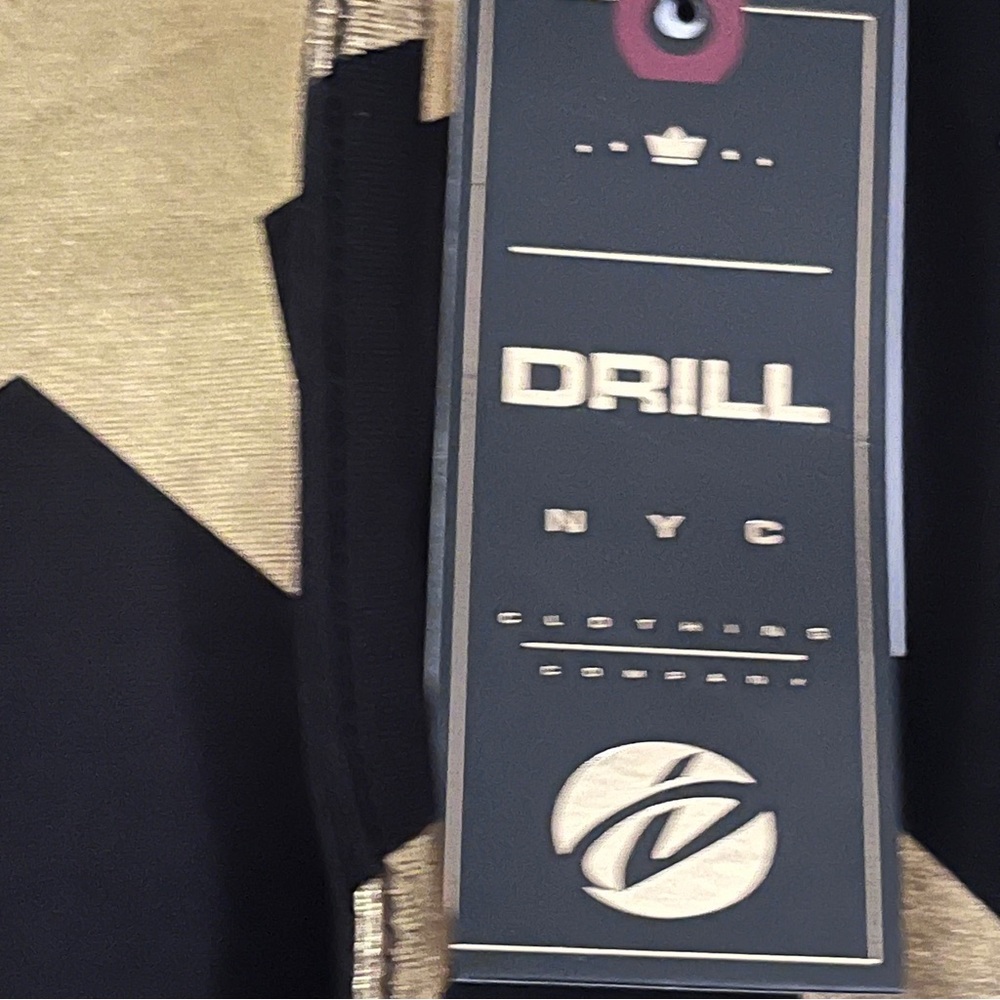 Unisex Black Hoodie with Gold Star Pattern - Picture 3 of 4